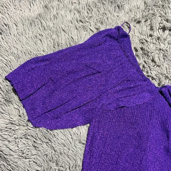 24.-🥰🥰ZARA Metallic Purple Cape Maxi Dress🥰🥰 - Picture 11 of 15
